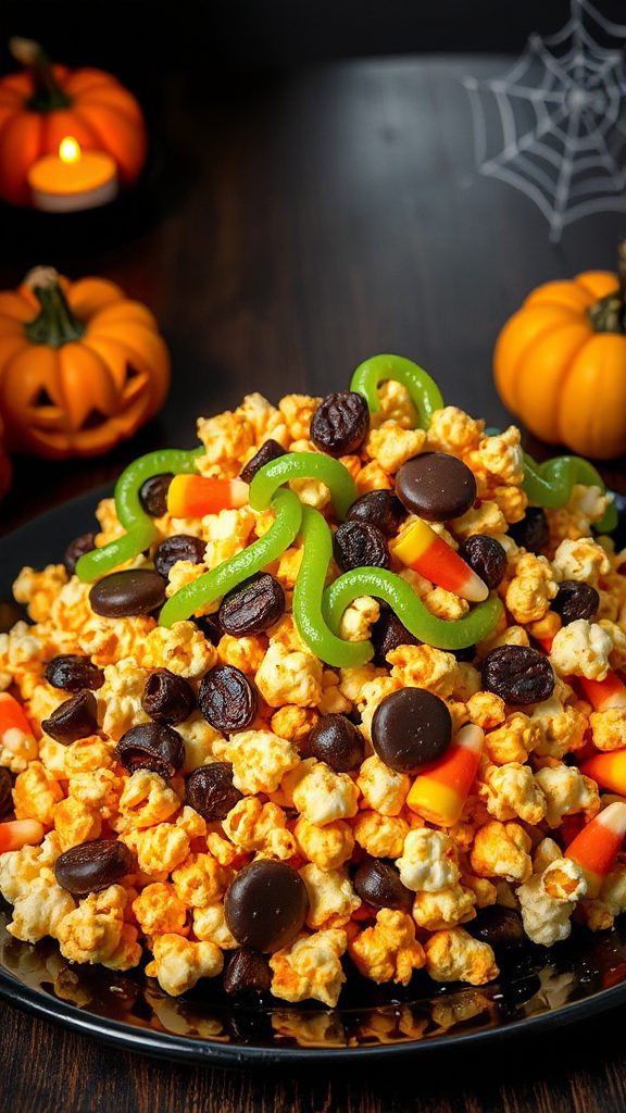 spooky popcorn mix treat