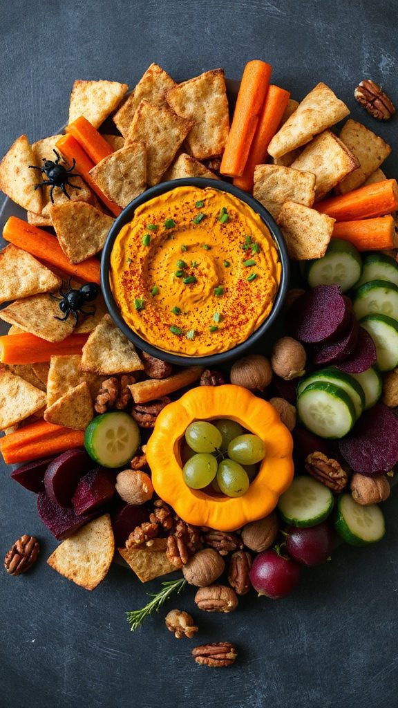 spooky pumpkin hummus recipe