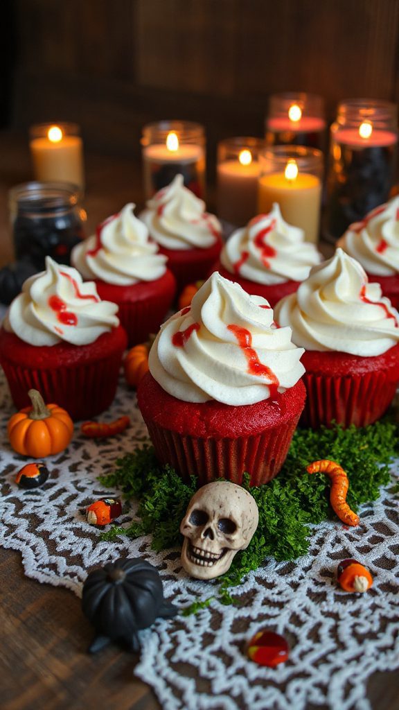 spooky red velvet cupcakes