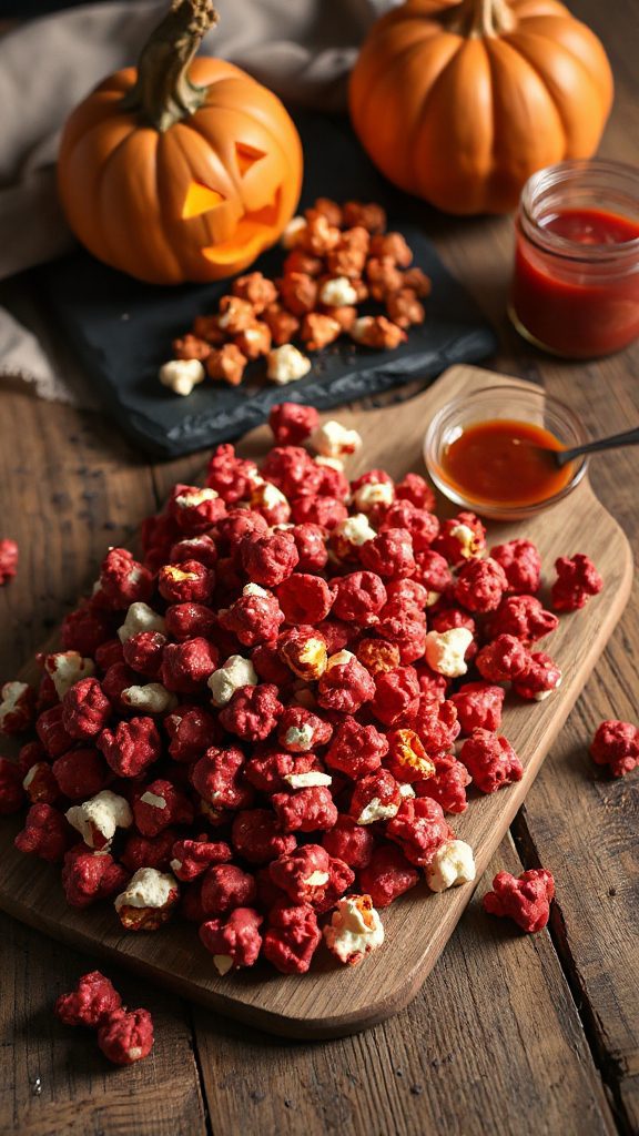 spooky red velvet popcorn