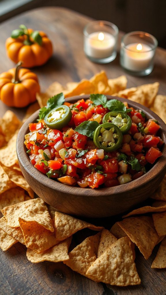 spooky salsa and chips