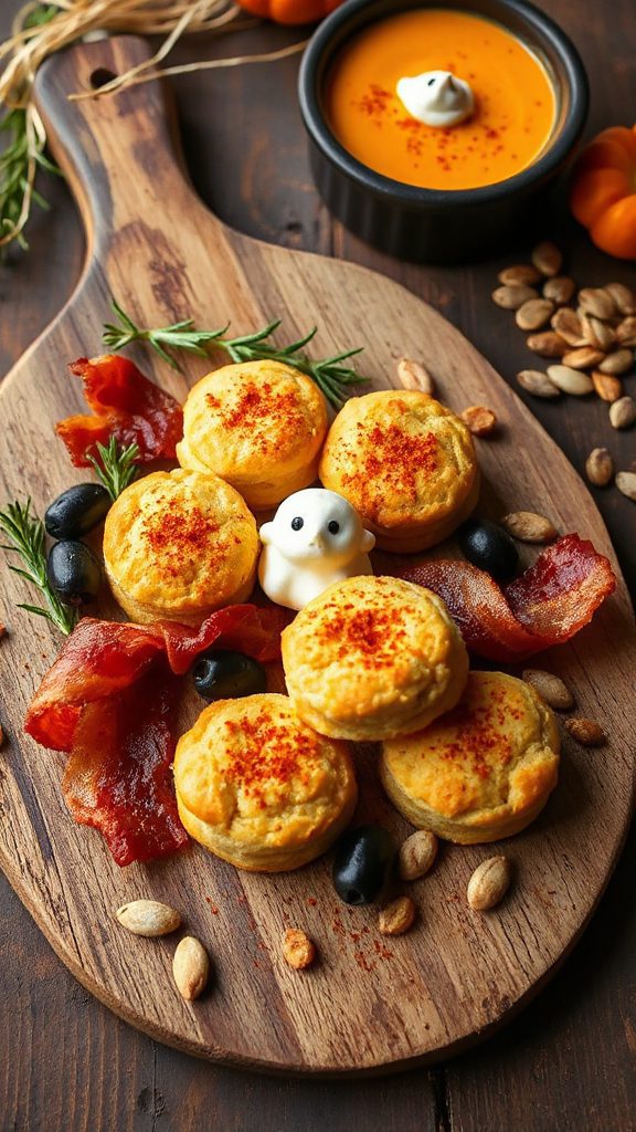 spooky savory biscuit bites