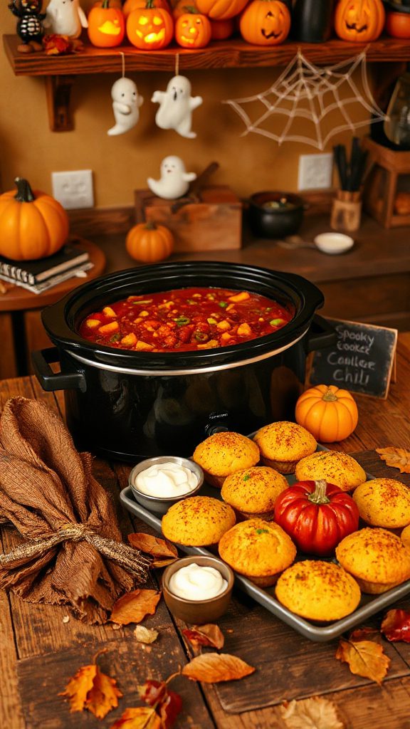 spooky slow cooker chili