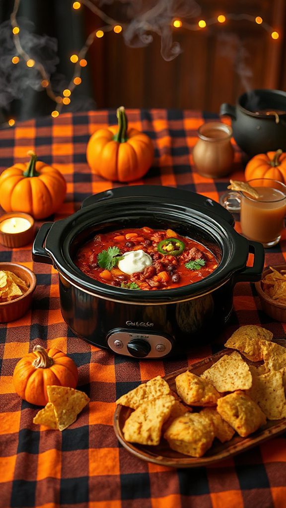 spooky slow cooker chili