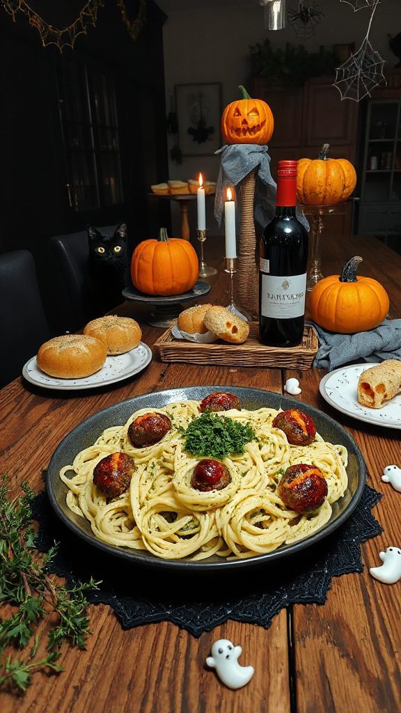 spooky spaghetti monster meatballs