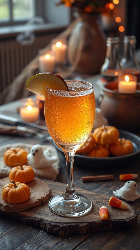 spooky sparkling apple drink