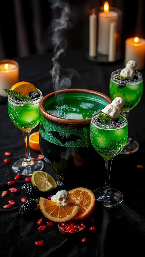 spooky sparkling halloween drink