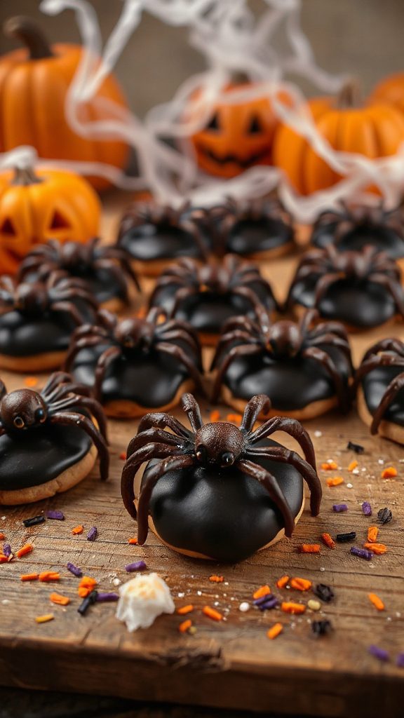 spooky spider chocolate cookies