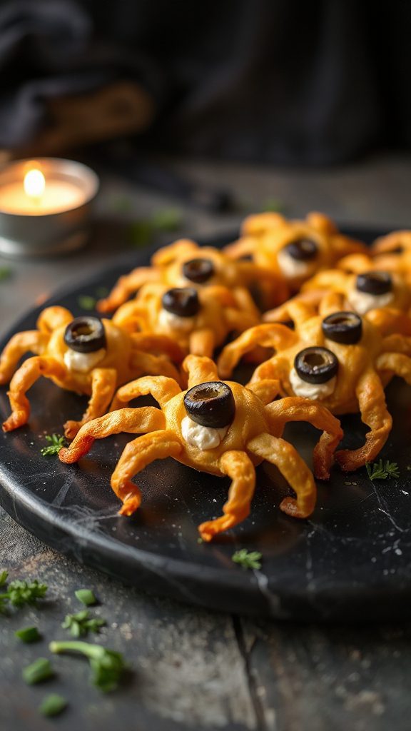 spooky spider pastry bites