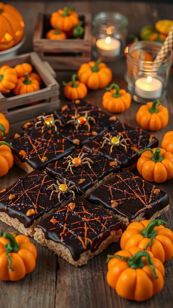 spooky spider rice treats