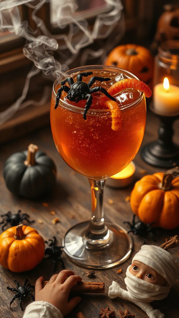 spooky spider themed apple cider