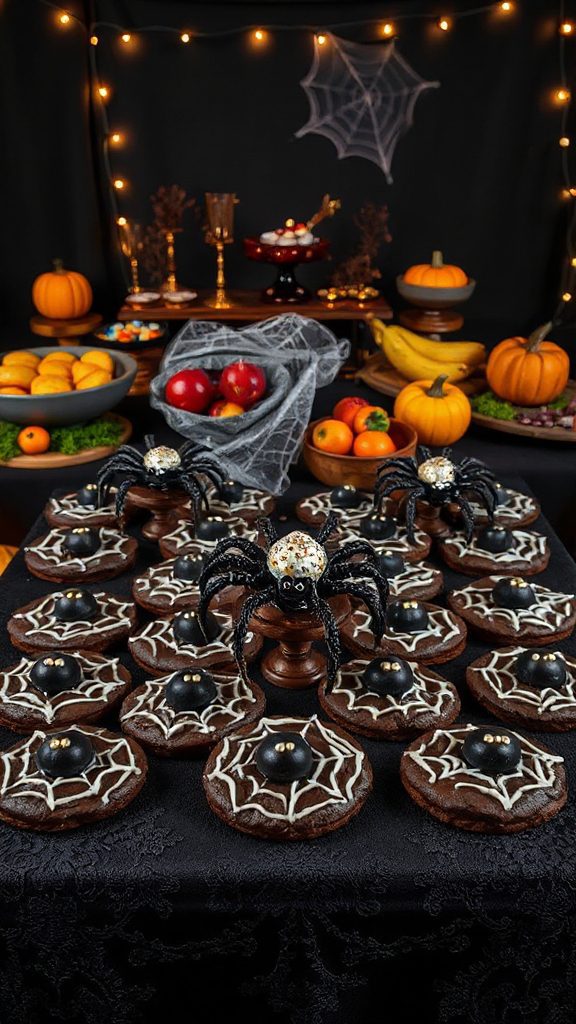 spooky spider themed cookies