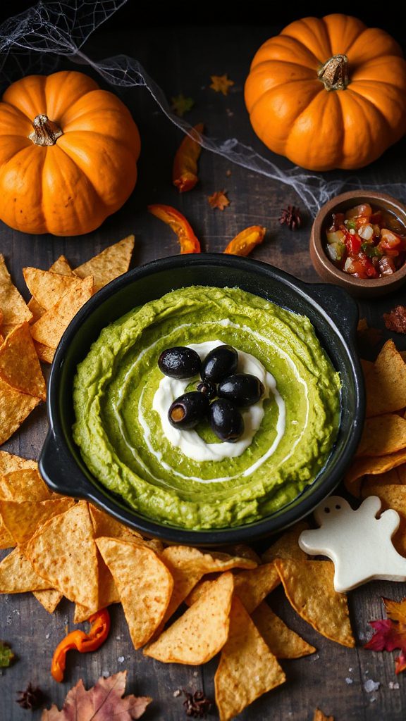 spooky spider web guacamole