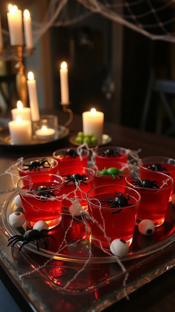 spooky strawberry jello shots