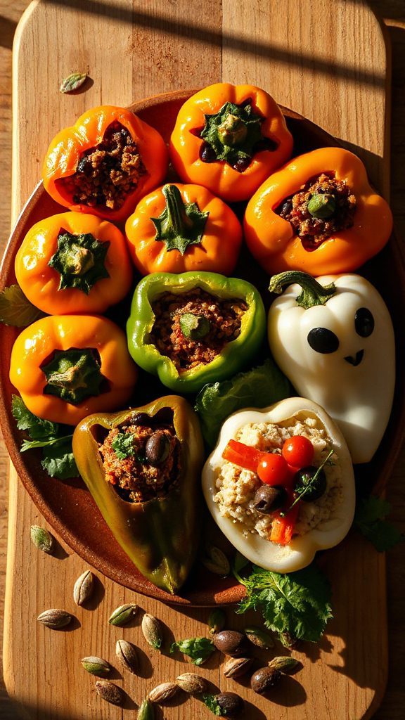 spooky stuffed bell peppers