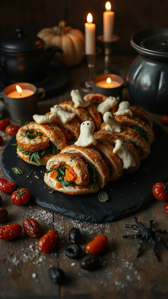 spooky stuffed chicken breasts