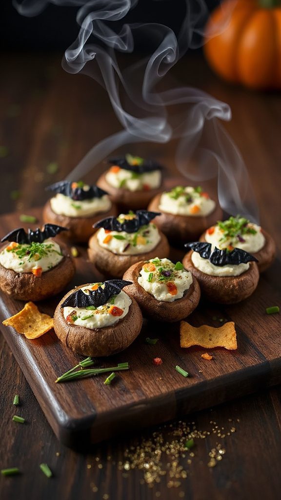 spooky stuffed mushrooms appetizer