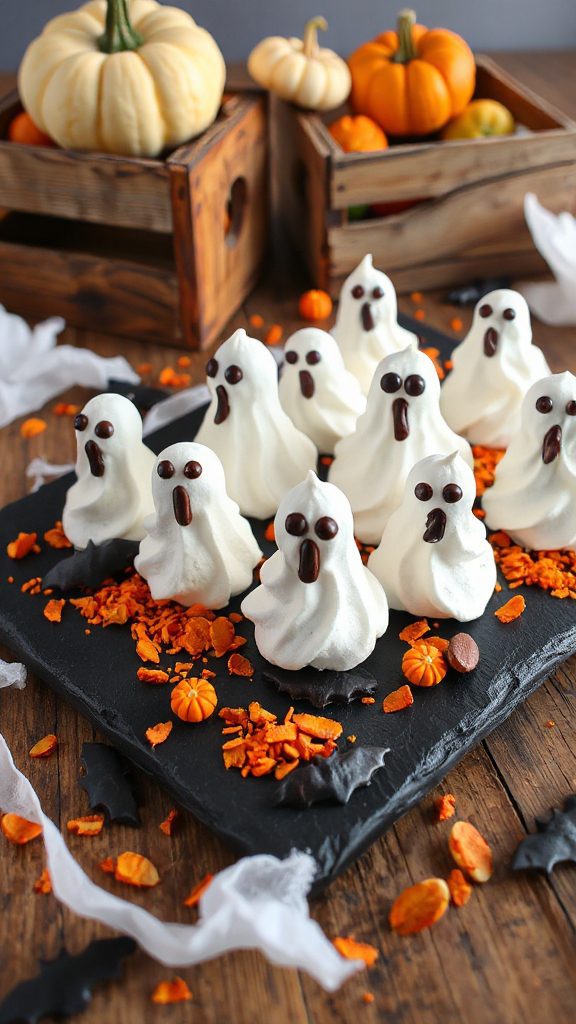 spooky sweet ghost meringues