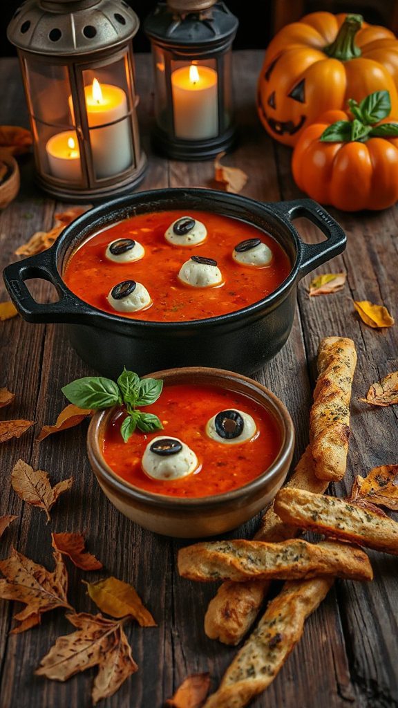 spooky tomato basil soup