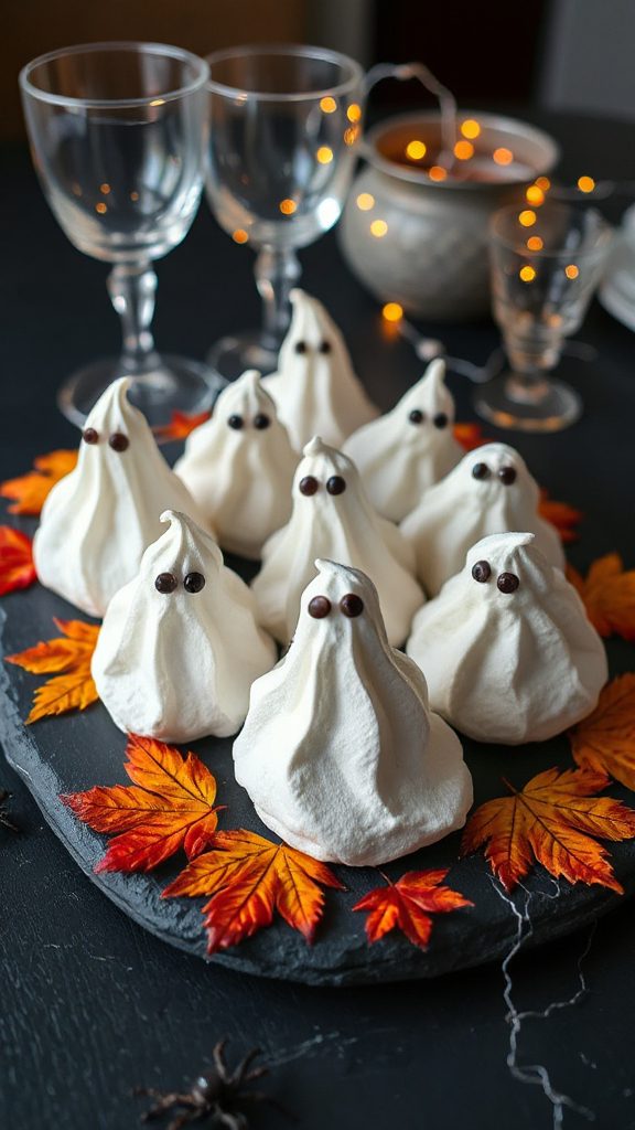 spooky vanilla meringue treats