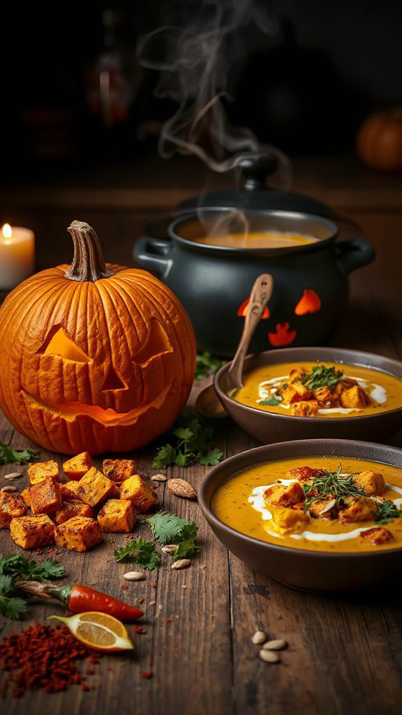 spooky vegan pumpkin curry