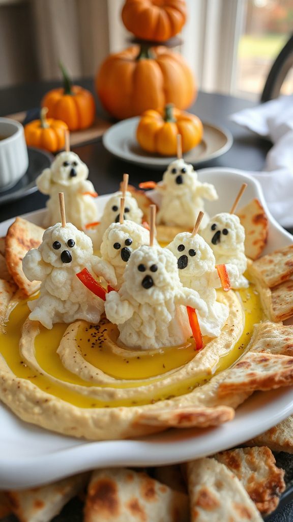 spooky veggie ghosts snack