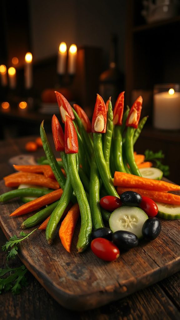 spooky veggie platter creation