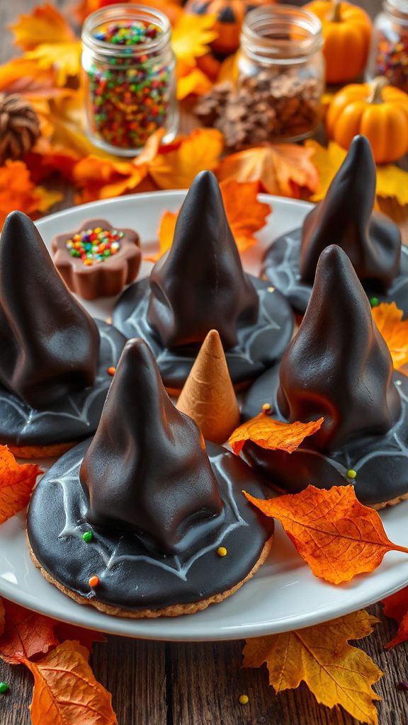 spooky witch hat cookies