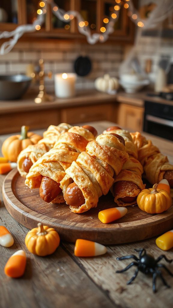spooky wrapped hot dogs