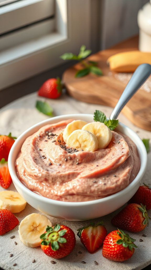strawberry banana breakfast puree