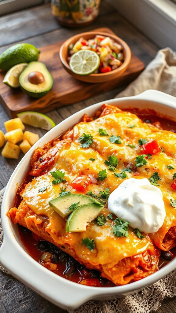 sweet potato bean enchiladas
