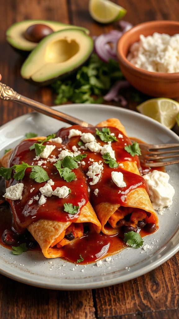 sweet potato black bean enchiladas