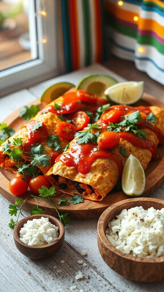 sweet potato black bean enchiladas