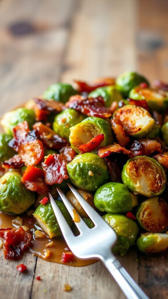 sweet spicy crispy brussels sprouts