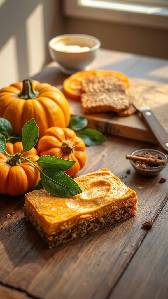 tempeh pumpkin cheesecake bars