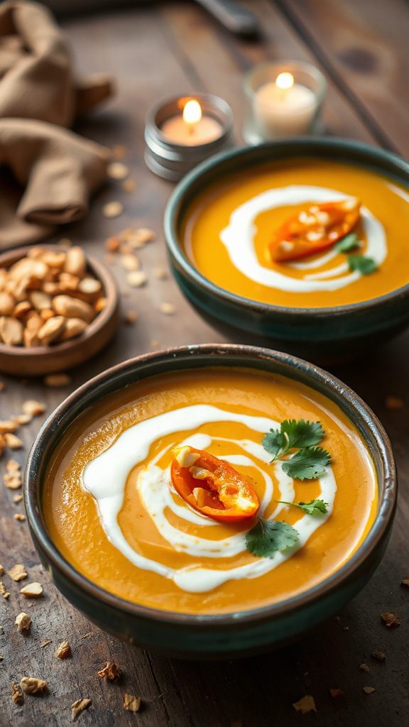 thai pumpkin coconut soup toppings