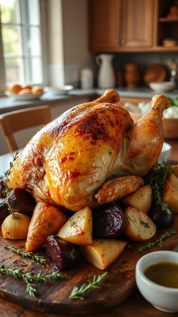 thyme dijon roast chicken vegetables