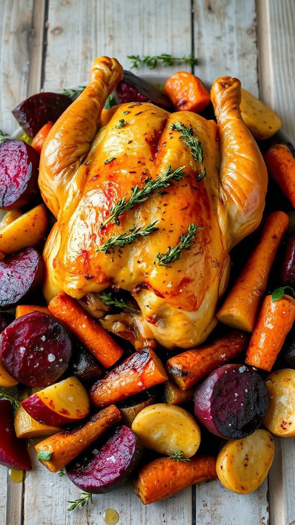 thyme infused caramelized chicken dish