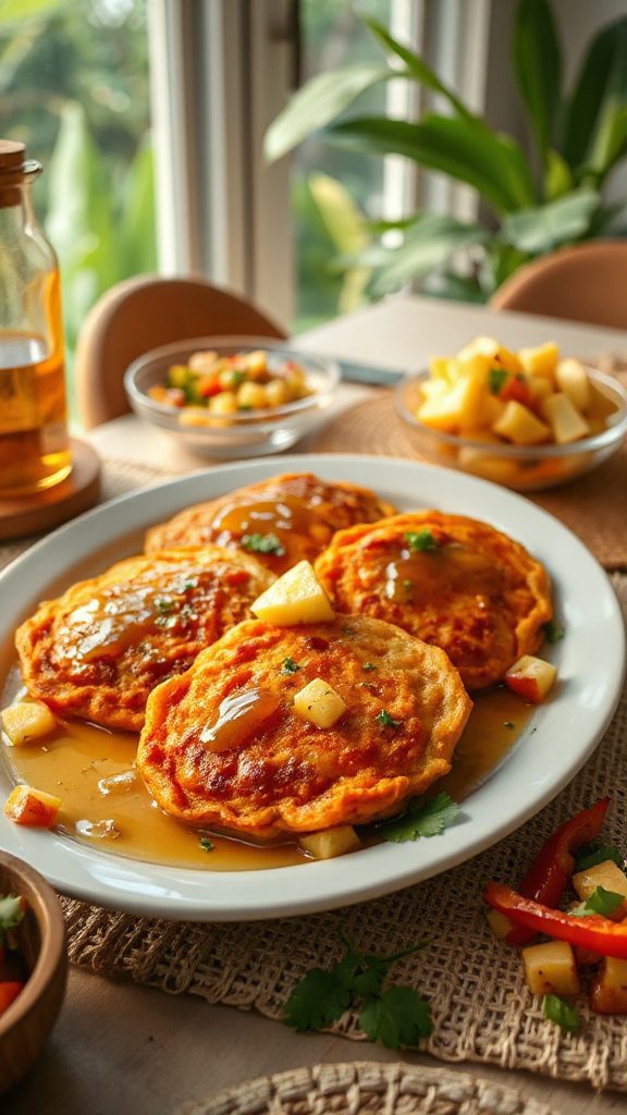tropical apple sweet potato latkes