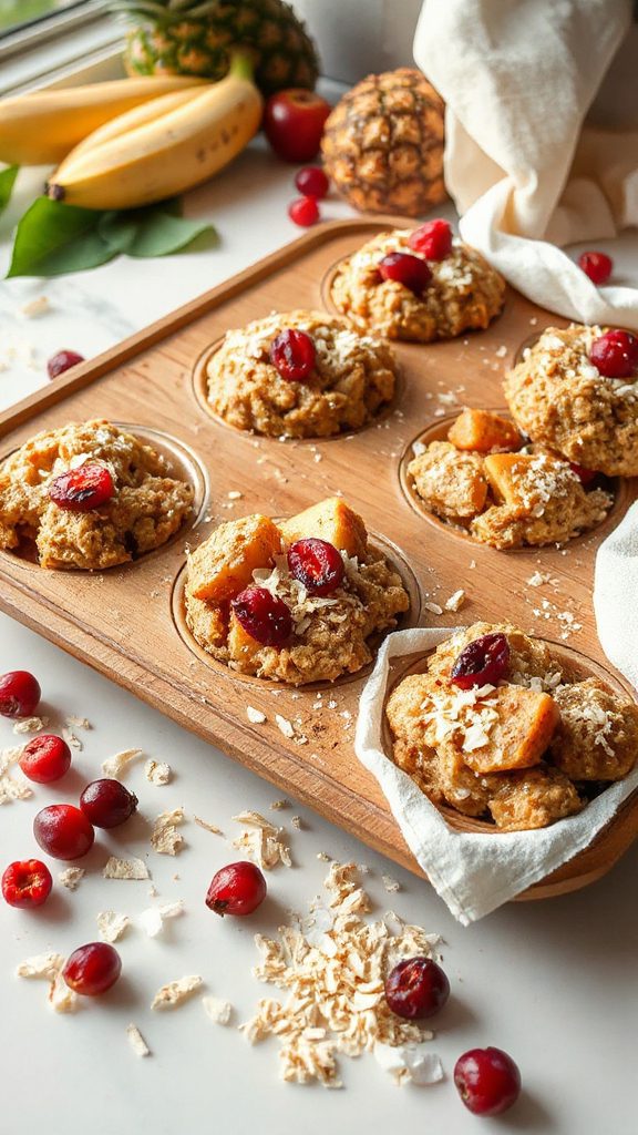 tropical baked oat cups