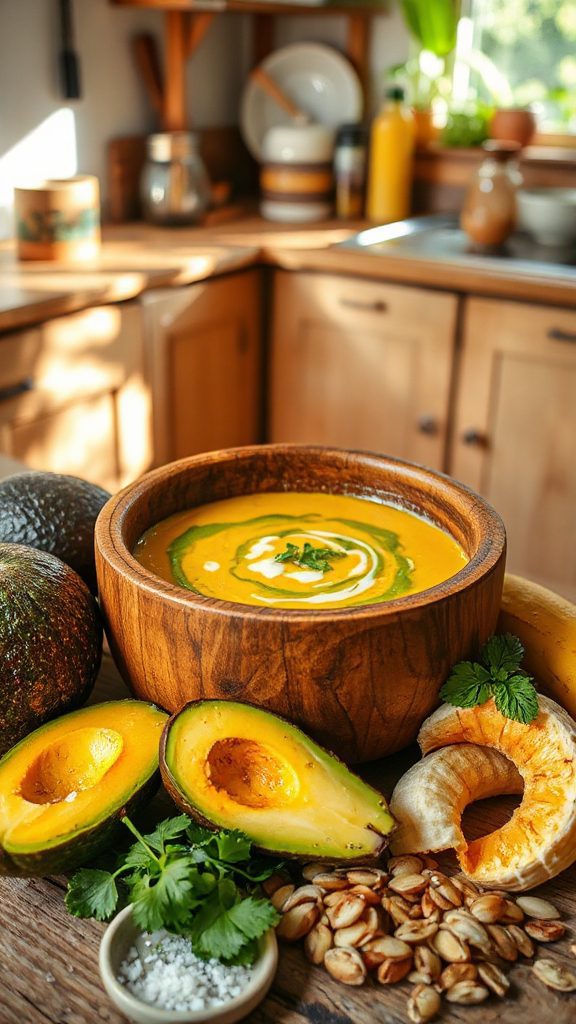 tropical banana pumpkin smoothie soup