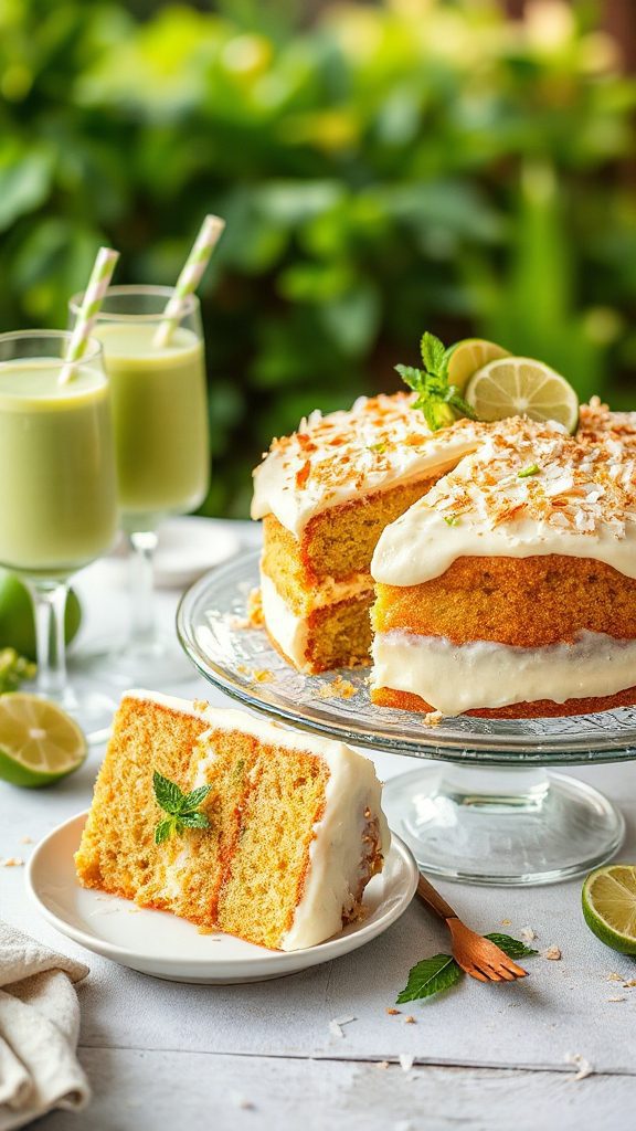 tropical coconut lime cake