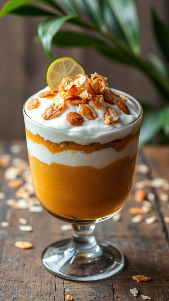 tropical coconut pumpkin parfait