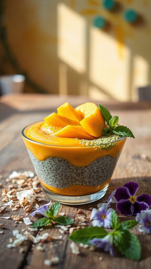 tropical matcha pumpkin chia pudding