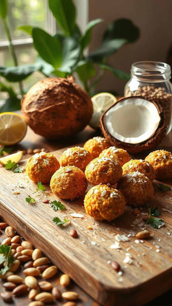 tropical vegan protein bites