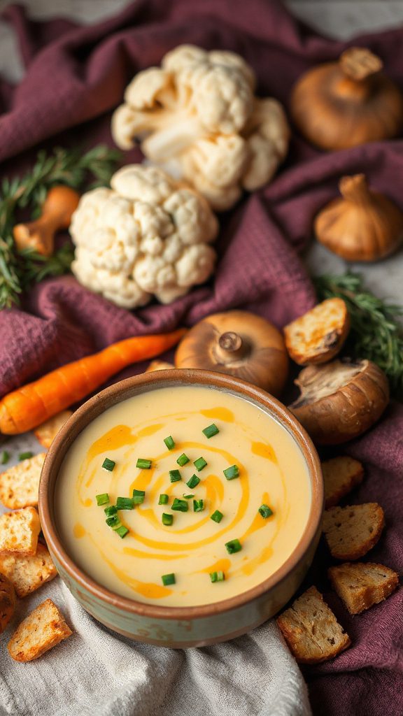 truffle infused cauliflower soup