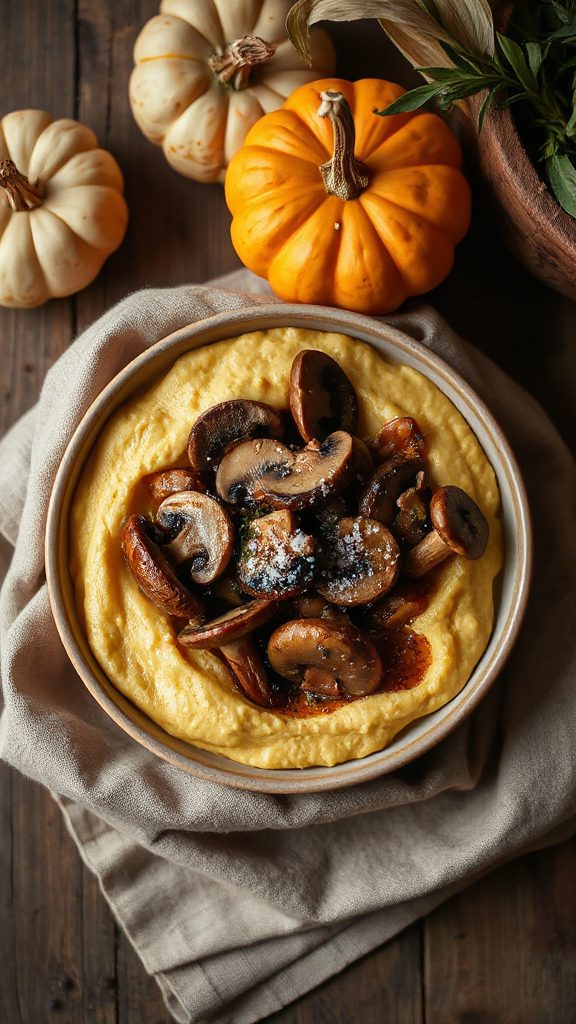 truffle oil polenta mushrooms