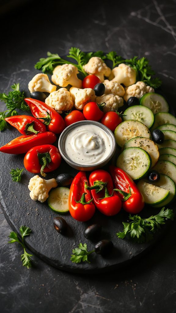 vampire themed vegetable appetizer