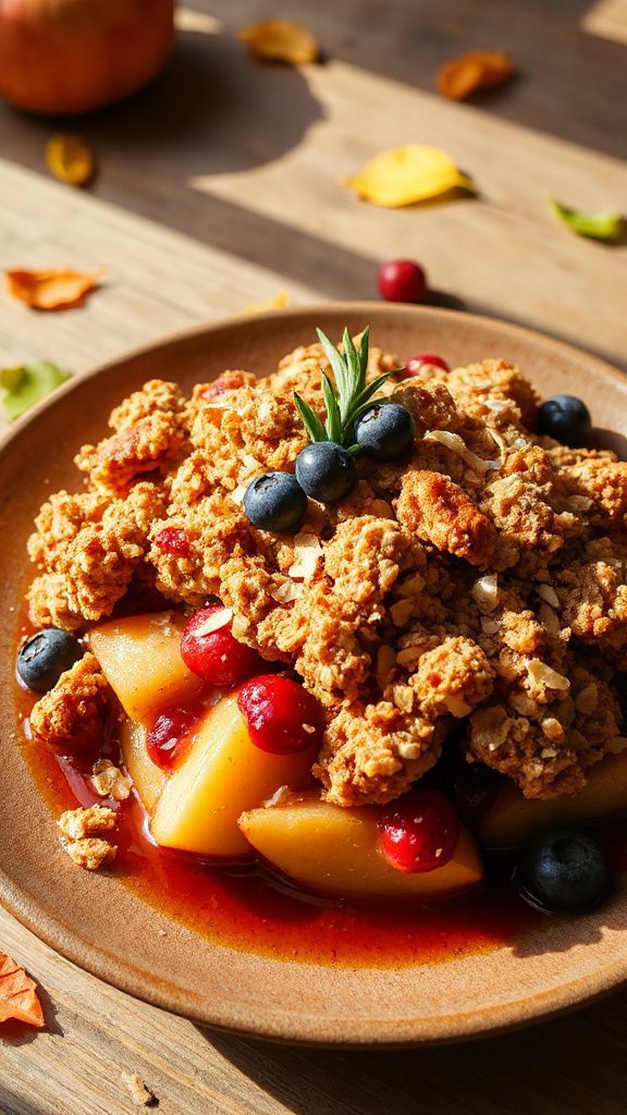 vegan apple cranberry crisp
