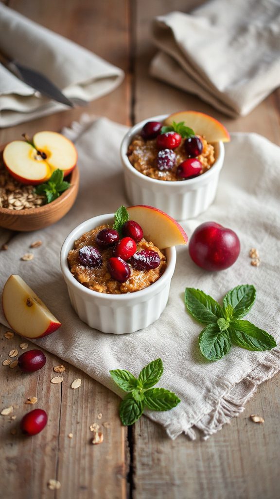 vegan apple cranberry oat cups
